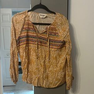 Women's Yellow and Multicolor Blouse